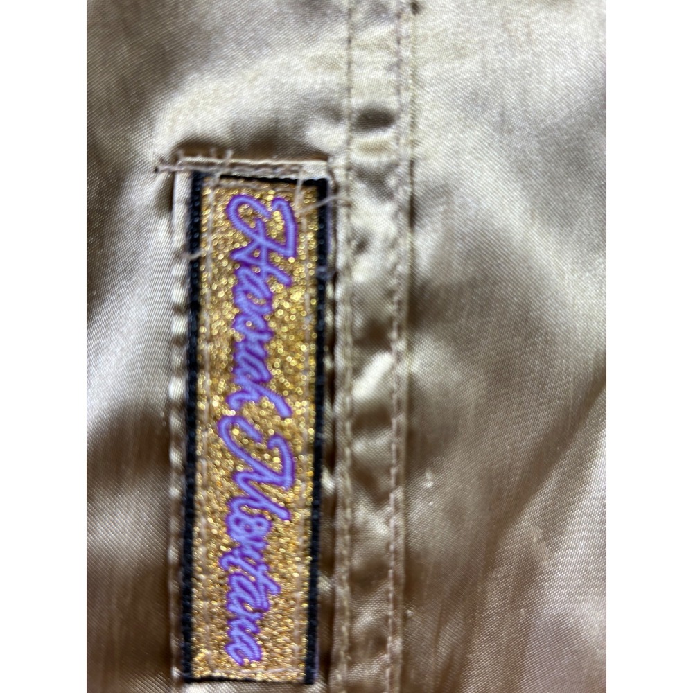 VTG Y2K Hannah Montana Miley Cyrus Disney Gold Fur Hood Bomber Jacket Girls 7/8 - Picture 11 of 15